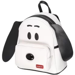 Peanuts Classic Comic Character Face Snoopy Zippered Mini Small Backpack Bag White