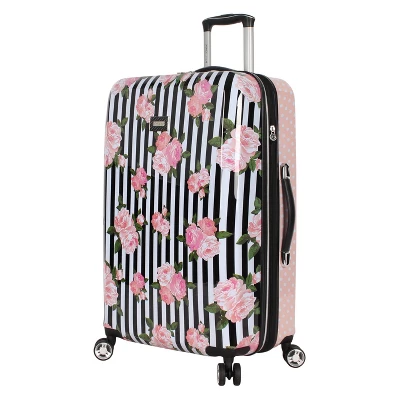 Betsey Johnson Expandable Hardside Medium Checked Spinner Suitcase 9 Betsey Johnson Expandable Hardside Medium Checked Spinner Suitcase - Image 9