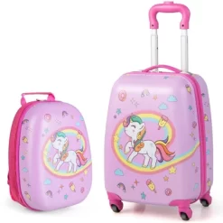 Costway 2PC Kids Carry On Luggage Set 12" Backpack And 16" Rolling Suitcase For Travel -All Pack Shop GUEST 08d8326a cca3 415e a3ee 070f6cdc693a