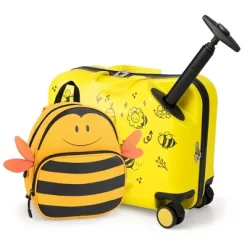 Costway 2PC Kids Ride-on Luggage Set 18'' Carry-on Suitcase & 12'' Backpack Anti-Loss Rope Yellow -All Pack Shop GUEST 0da53009 a1df 48b9 b8ff 5834a5caf1ee