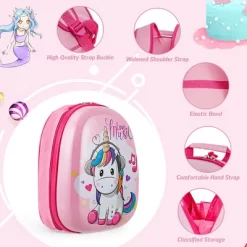 Costway 2 Pcs Kids Luggage Set 12” Backpack & 16” Kid Carry On Suitcase For Boys Girls Pink -All Pack Shop GUEST 0e46aa22 da3c 44ad a16f d9661e303418