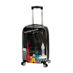 Rockland Vegas Polycarbonate Hardside Carry On Spinner Suitcase Departure - Black