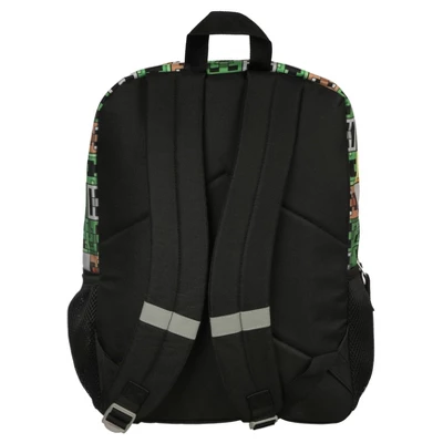 Kids' Minecraft 16" Backpack With Big Face Creeper - Black 2 Kids' Minecraft 16" Backpack With Big Face Creeper - Black - Image 2
