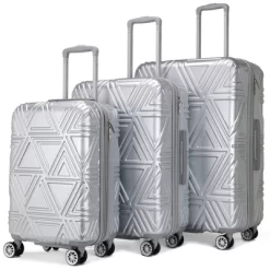 Badgley Mischka Contour Expandable Hardside Checked 3pc Luggage Set -All Pack Shop GUEST 1b61074c bf81 4db0 8162 997fa12fec5e