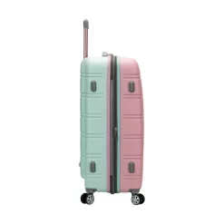 Rockland Melbourne 3pc Expandable ABS Hardside Checked Spinner Luggage Set - Pink/Mint -All Pack Shop GUEST 204ca41a ddd5 4356 b563 da4eefd56081