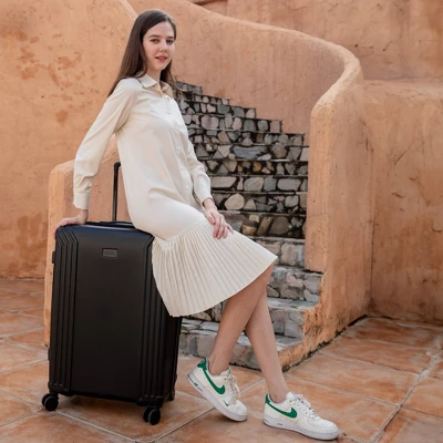 Badgley Mischka Evalyn 3pc Hardside Checked Expandable Spinner Luggage Set 7 Badgley Mischka Evalyn 3pc Hardside Checked Expandable Spinner Luggage Set - Image 7