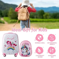 Costway 2 Pcs Kids Luggage Set 12” Backpack & 16” Kid Carry On Suitcase For Boys Girls Pink -All Pack Shop GUEST 2d0bc6cc cd44 4814 a969 cebb77cc4433