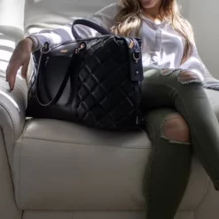 Badgley Mischka Quilted Travel Weekender Bag - Black -All Pack Shop GUEST 4366ba99 aad4 4ec8 be00 9f18a55374dc