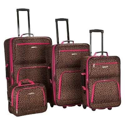 Rockland Jungle 4pc Softside Checked Luggage Set 7 Rockland Jungle 4pc Softside Checked Luggage Set - Image 7
