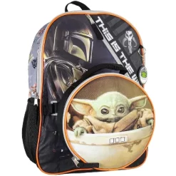 The Mandalorian Grogu Baby Yoda 5 Piece Backpack Lunch Bag Mega Set Multicoloured