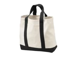 Chic And Practical Port Authority Ideal Twill Two-Tone Shopping Tote Bag - Durable Twill Large CapacityLarge Capacity