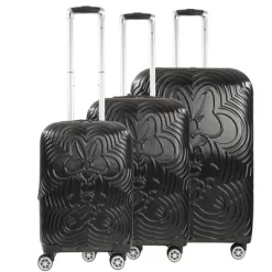 Disney Ful Playful Minnie Mouse Molded Hardside 3 Pc Luggage Set