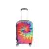FUL Tie-dye Swirl 20 Inch Expandable Spinner Rolling Luggage Suitcase, ABS Hard Case, Upright, Tie-dye