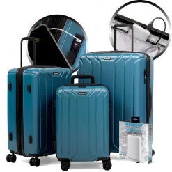 Nonstop New York 3 Piece Set (20" 24" 28") 4-Wheel Luggage Set + PowerBank & 2 Packing Cubes -All Pack Shop GUEST 648da73d 1223 429d 8480 b70d33e1f15f
