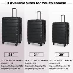 Costway 3 Piece Hardshell Luggage Set Ex Pandable Suitcase W/ TSA Lock & Spinner Wheels 11 Costway 3 Piece Hardshell Luggage Set Ex Pandable Suitcase W/ TSA Lock & Spinner Wheels -All Pack Shop GUEST 6a56f264 53c8 48f4 b2e1 613202853958