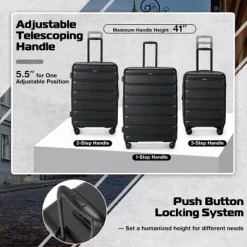 Costway 3 Piece Hardshell Luggage Set Ex Pandable Suitcase W/ TSA Lock & Spinner Wheels 14 Costway 3 Piece Hardshell Luggage Set Ex Pandable Suitcase W/ TSA Lock & Spinner Wheels -All Pack Shop GUEST 6be73a4d de28 45c6 a4fe a225e5b95545