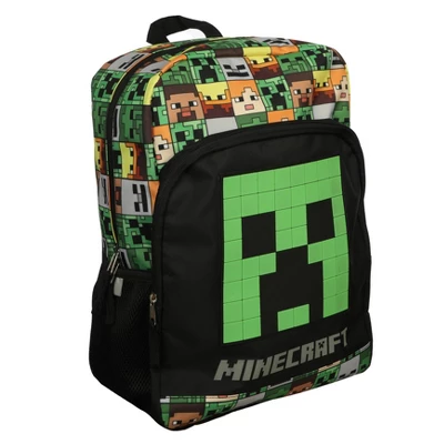 Kids' Minecraft 16" Backpack With Big Face Creeper - Black 1 Kids' Minecraft 16" Backpack With Big Face Creeper - Black