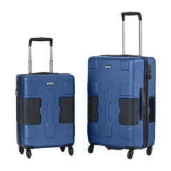 TACH V3 Connectable 2 Piece Hardside 20 Inch Carry On And 28 Inch Checked Suitcase Suitcase Luggage Set With Spinner Wheels, Midnight Blue -All Pack Shop GUEST 7829d1a0 6989 42ff 9c5e ad513df01192