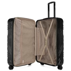 Badgley Mischka Contour Expandable Hardside Checked 3pc Luggage Set