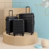 Costway 3 Piece Hardshell Luggage Set Ex Pandable Suitcase W/ TSA Lock & Spinner Wheels