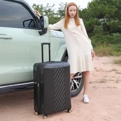 Badgley Mischka Diamond Expandable Hardside Checked 3pc Luggage Set -All Pack Shop GUEST 89aafc76 7257 449e bdb4 ef0e81d887ee