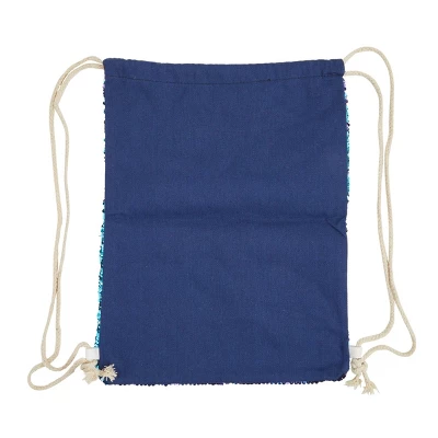 Juvale Mermaid Sequin Drawstring Backpack Reversible Sequin Bag, Blue 4 Juvale Mermaid Sequin Drawstring Backpack Reversible Sequin Bag, Blue - Image 4