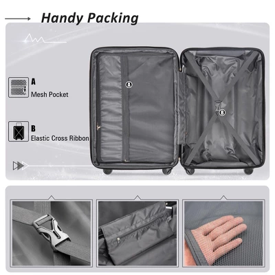 2 PCS Expanable Luggage Set, Hardside Spinner Suitcase With TSA Lock-ModernLuxe 4 2 PCS Expanable Luggage Set, Hardside Spinner Suitcase With TSA Lock-ModernLuxe - Image 4