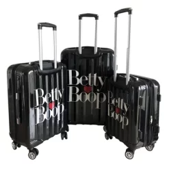 Betty Boop 3 Pieces Hard Luggage Set 20'', 24'' & 28" With Spinner Wheels, Combination Lock & Expandable Interior Space