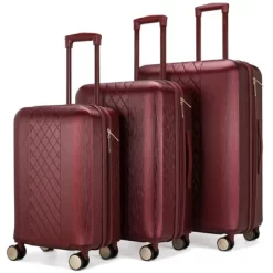 Badgley Mischka Diamond Expandable Hardside Checked 3pc Luggage Set -All Pack Shop GUEST 9b475edc 6e78 4942 ae41 b72d5a371a42