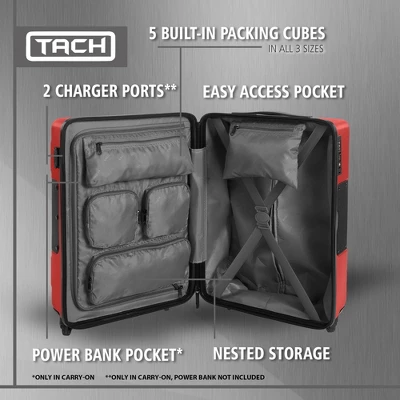 TACH V3 Connectable Hardside Spinner Suitcase Luggage Bags, 3 Piece Set 4 TACH V3 Connectable Hardside Spinner Suitcase Luggage Bags, 3 Piece Set - Image 4