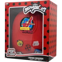 Miraculous Ladybug Pop N' Swop Ladybug Backpack With Handle, 6 Clip-on Badges And Zipper, Lightweight Durable Waterproof Bag With Adjustable Straps -All Pack Shop GUEST 9f1ed25e a2d5 414f bc49 3a144c54d15a