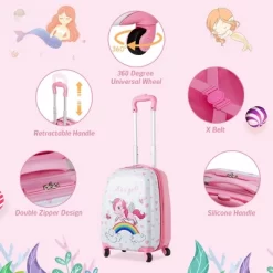 Costway 2 Pcs Kids Luggage Set 12” Backpack & 16” Kid Carry On Suitcase For Boys Girls Pink -All Pack Shop GUEST a2c4f0fc e97e 4e30 857e c752b6a3e5f3