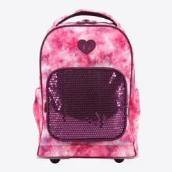 JWorld Sparkle Kids' Rolling 15" Backpack - Purple Galaxy