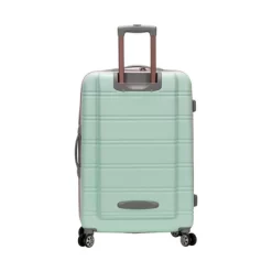 Rockland Melbourne 3pc Expandable ABS Hardside Checked Spinner Luggage Set - Pink/Mint