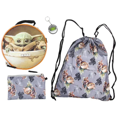 The Mandalorian Grogu Baby Yoda 5 Piece Backpack Lunch Bag Mega Set Multicoloured 3 The Mandalorian Grogu Baby Yoda 5 Piece Backpack Lunch Bag Mega Set Multicoloured - Image 3