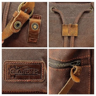 Gearonic Outdoor Sport Vintage Canvas Military Backpack 4 Gearonic Outdoor Sport Vintage Canvas Military Backpack - Image 4