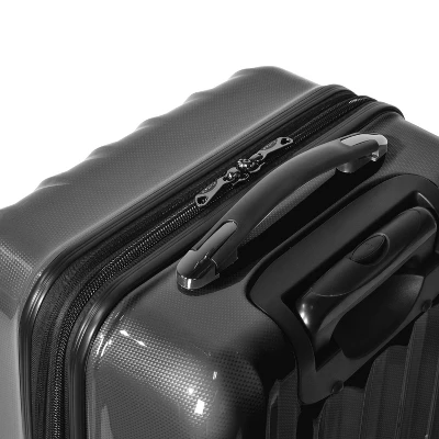 Olympia USA Titan Expandable Hardside Checked Spinner Suitcase - Black 2 Olympia USA Titan Expandable Hardside Checked Spinner Suitcase - Black - Image 2