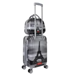 World Traveler Destination 2-Piece Carry-on Hardside Spinner Luggage Set - Paris