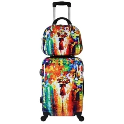 World Traveler 2-Piece Carry-On Hardside Spinner Luggage Set - Paris Nights -All Pack Shop GUEST b9555ae1 0cd3 488a 9c70 37e35adff861