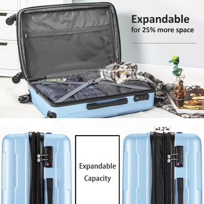2 PCS Expanable Luggage Set, Hardside Spinner Suitcase With TSA Lock-ModernLuxe 6 2 PCS Expanable Luggage Set, Hardside Spinner Suitcase With TSA Lock-ModernLuxe - Image 6