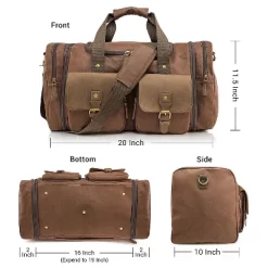 Gearonic Weekender Bag Travel Duffle Overnight Carry On Tote With Shoe Compartment