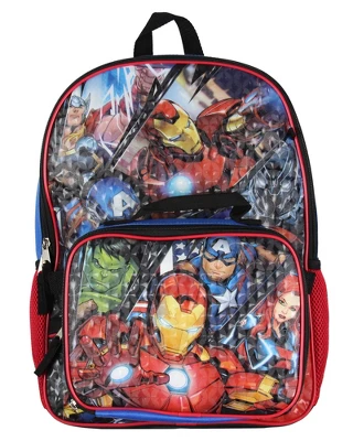 Marvel Avengers 5 Pc Kids Backpack Set Lunch Box Key Chain Pencil Case Carabiner Multicoloured 1 Marvel Avengers 5 Pc Kids Backpack Set Lunch Box Key Chain Pencil Case Carabiner Multicoloured