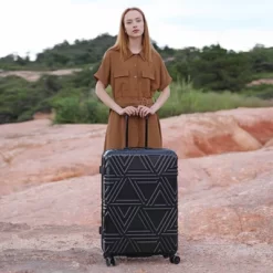 Badgley Mischka Contour Expandable Hardside Checked 3pc Luggage Set -All Pack Shop GUEST cac4e063 890b 440b 990e 1d01b95f92f7