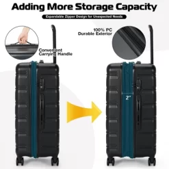 Costway 3 Piece Hardshell Luggage Set Ex Pandable Suitcase W/ TSA Lock & Spinner Wheels 13 Costway 3 Piece Hardshell Luggage Set Ex Pandable Suitcase W/ TSA Lock & Spinner Wheels -All Pack Shop GUEST cf059503 4bee 40bf 8766 9eb56a47f55e