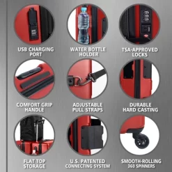 TACH V3 Connectable Hardside Spinner Suitcase Luggage Bags, 3 Piece Set 12 TACH V3 Connectable Hardside Spinner Suitcase Luggage Bags, 3 Piece Set -All Pack Shop GUEST d0028357 2f55 48db 8215 2f2df4610ba3