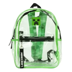 Minecraft 17" Clear Plastic Backpack With Removable Laptop Pocket