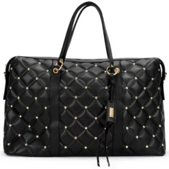 Badgley Mischka Quilted Travel Weekender Bag - Black