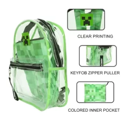 Minecraft 17" Clear Plastic Backpack With Removable Laptop Pocket -All Pack Shop GUEST d3a55617 1dac 42e9 8cc6 f8a60c88d4ce