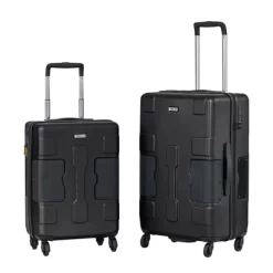 TACH V3 Connectable 2 Piece Hardside 20 Inch Carry On And 28 Inch Checked Suitcase Suitcase Luggage Set With Spinner Wheels, Black -All Pack Shop GUEST d8799183 a42a 4ece 9a0f 0f735ee4ce0b