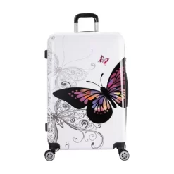 InUSA Lightweight Hardside Large Checked Spinner Suitcase